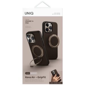 Dėklas UNIQ Keva Air Apple iPhone 16 Pro Magclick Charging GripFit rudos spalvos - Image 6