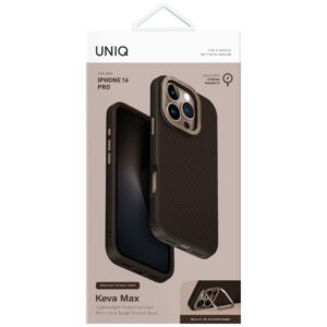 Dėklas UNIQ Keva Max Apple iPhone 16 Pro Magclick Charging Camera Stand rudos spalvos - Image 8