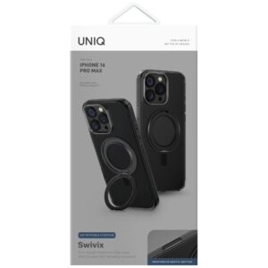 Dėklas UNIQ Swivix Apple iPhone 16 Pro Max 360 Rotating Kickstand juodos spalvos - Image 5