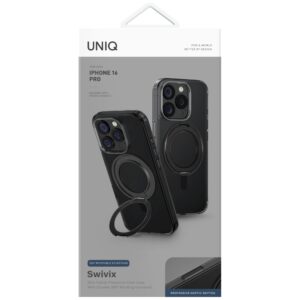 Dėklas UNIQ Swivix Apple iPhone 16 Pro 360 Rotating Kickstand juodos spalvos - Image 5