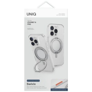 Dėklas UNIQ Swivix Apple iPhone 16 Pro 360 Rotating Kickstand skaidrus - Image 4