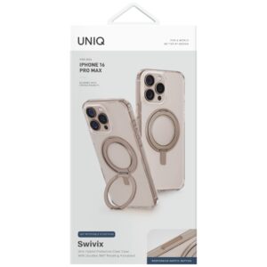 Dėklas UNIQ Swivix Apple iPhone 16 Pro Max 360 Rotating Kickstand gold - Image 4