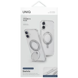 Dėklas UNIQ Swivix Apple iPhone 16 Plus 360 Rotating Kickstand skaidrus - Image 2