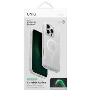Dėklas UNIQ Combat Active Apple iPhone 16 Pro Max Magclick Charging lume baltos spalvos - Image 5