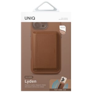 Magnetic RFID wallet UNIQ Lyden DS stand phone caramel - Image 4