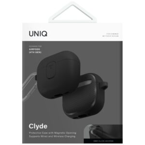 Dėklas UNIQ Clyde skirtas AirPods 4 Lock Dėklas juodos spalvos - Image 5
