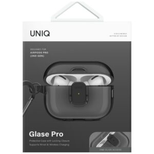 Dėklas UNIQ Glase Pro skirtas AirPods Pro 2 Lock Dėklas smoke - Image 2