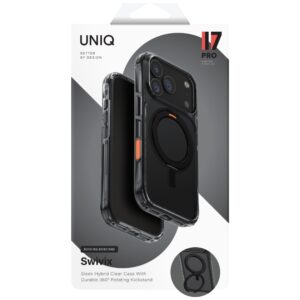 UNIQ Swivix Dėklas Apple iPhone 17 Pro 360 Rotating Kickstand juodos spalvos - Image 6