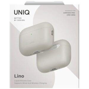 Dėklas UNIQ Lino skirtas AirPods Pro 3 gen Silicone beige - Image 6