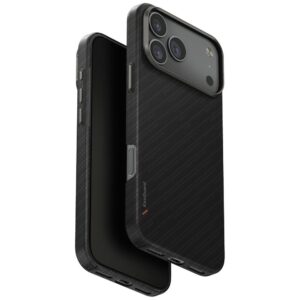 Dėklas UNIQ Keva EDGE Apple iPhone 17 Pro Max Magclick Charging juodos spalvos