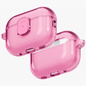 Dėklas UNIQ Glase Pro skirtas AirPods Pro 3 Lock Dėklas rožinės spalvos
