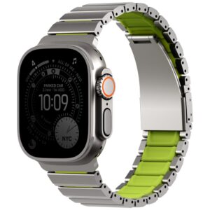 UNIQ Strova Flex apyrankė for Apple Watch 44/45/46/49mm sidabro spalvos Lime