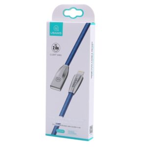USAMS Braided U-Light Lightning Kabelis blue 1.2m IPZSUSB03 (US-SJ182) - Image 2
