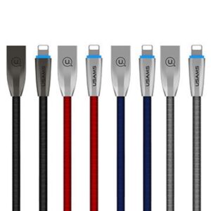 USAMS Braided U-Light Lightning Kabelis blue 1.2m IPZSUSB03 (US-SJ182) - Image 1
