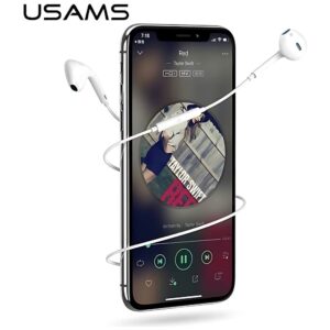 USAMS Stereo Ausinės EP-24 Lightning iPhone 7/8/X/XS/XS Max/XR baltos spalvos HSEP2401 - Image 3