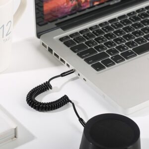 USAMS Spring Audio Jack Adapteris 3.5mm-3.5mm 1.2m black SJ256YP01 (US-SJ256) - Image 3