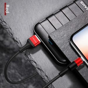 USAMS Braided U5 2A Lightning Kabelis red 1.2m SJ220IP02 (US-SJ220) - Image 2