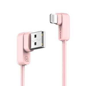 USAMS U-flow Angled Lightning Kabelis 1.2m 2A pink IPUSBCY03 (US-SJ165) - Image 1