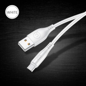 USAMS U18 microUSB 2A Fast Charge Kabelis 1m baltos spalvos SJ268USB02 (US-SJ268) - Image 2