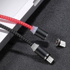 USAMS U-Sure Magnetic microUSB Kabelis 1m 2.1A Braided red SJ294USB02 (US-SJ294) - Image 2
