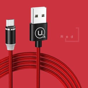 USAMS U-Sure Magnetic microUSB Kabelis 1m 2.1A Braided red SJ294USB02 (US-SJ294)