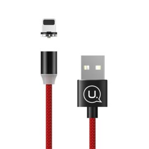 USAMS U-Sure Magnetic Lightning Kabelis 1m 2.1A Braided red SJ292USB02 (US-SJ292) - Image 2