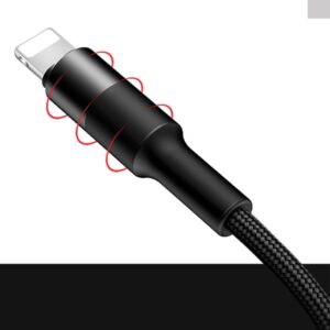 USAMS Braided U5 3-in-1 Kabelis 1.5m 2A juodos spalvos (Lightning/microUSB/USB-C) SJ2193IN101 (US-SJ219) - Image 6