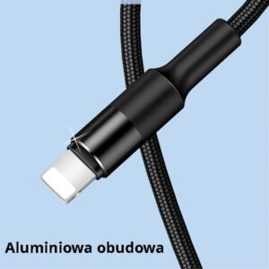 USAMS Braided U5 3-in-1 Kabelis 1.5m 2A juodos spalvos (Lightning/microUSB/USB-C) SJ2193IN101 (US-SJ219) - Image 7