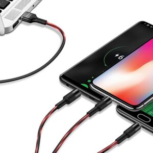 USAMS Braided U5 3-in-1 Kabelis 1.5m 2A juodos spalvos (Lightning/microUSB/USB-C) SJ2193IN101 (US-SJ219) - Image 10