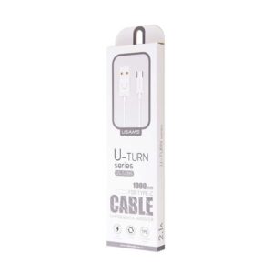 USAMS U-Turn USB-C Kabelis 1m baltos spalvos 2A TCUSBXD02 (US-SJ099) - Image 2