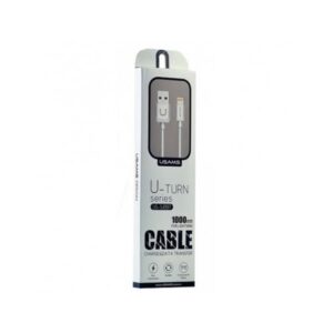 USAMS U-Turn Lightning Kabelis 1m white 2A IPUSBXD02 (US-SJ097) - Image 3