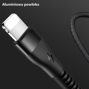 USAMS Braided U33 Lightning Kabelis 1.2m 2A Fast Charging cyan SJ360USB02 (US-SJ360) - Image 4