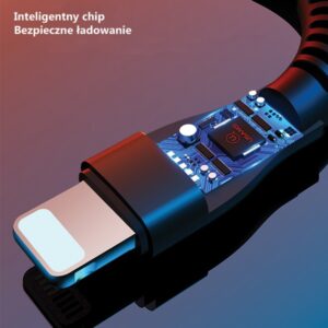 USAMS Braided U33 Lightning Kabelis 1.2m 2A Fast Charging cyan SJ360USB02 (US-SJ360) - Image 6