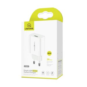 USAMS Laidinis įkroviklis 1xUSB T22 18W 3A QC3.0 (only head) Fast Charging baltos spalvos CC83TC01 (US-CC083) - Image 5