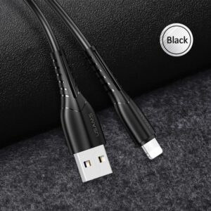 USAMS U35 Lightning Kabelis 2A Fast Charge 1m juodos spalvos SJ364USB01 (US-SJ364) - Image 2