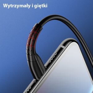 USAMS U35 Lightning Kabelis 2A Fast Charge 1m juodos spalvos SJ364USB01 (US-SJ364) - Image 3