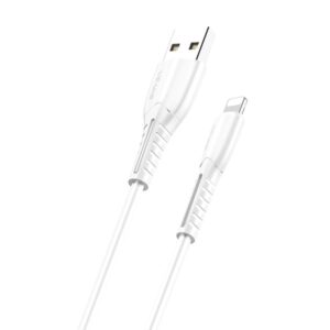 USAMS U35 Lightning Kabelis 2A Fast Charge 1m white SJ364USB02 (US-SJ364) - Image 1