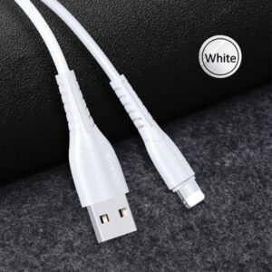 USAMS U35 Lightning Kabelis 2A Fast Charge 1m white SJ364USB02 (US-SJ364) - Image 2