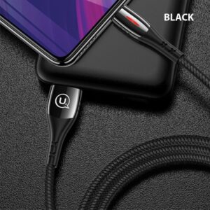 USAMS Braided U-Tone microUSB Kabelis 1.2m Power-off 2A Fast Charging juodos spalvos SJ346USB01 (US-SJ346) - Image 9