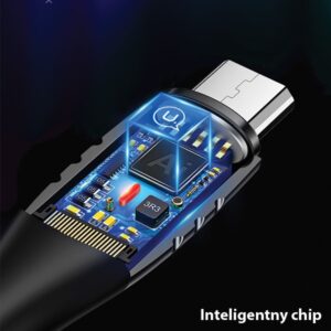 USAMS Braided U-Tone microUSB Kabelis 1.2m Power-off 2A Fast Charging juodos spalvos SJ346USB01 (US-SJ346) - Image 2