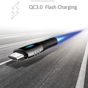 USAMS Braided U-Tone microUSB Kabelis 1.2m Power-off 2A Fast Charging juodos spalvos SJ346USB01 (US-SJ346) - Image 4