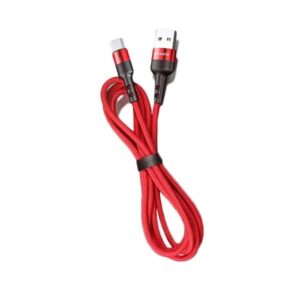 USAMS Braided U26 USB-C Kabelis 1m (1pc for set) 3A Fast Charging red SJ313TC02 (US-SJ313) - Image 2