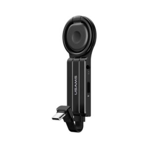 USAMS Adapteris AU11 2-in-1 USB-C to 3.5mm + USB-C + Ring Holder black SJ359TC01 (US-SJ359) - Image 1