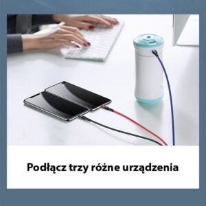 USAMS Kabel pleciony U26 3w1 0.35m 2AFast Charge (lightning/microUSB/USB-C) SJ410USB01 (US-SJ410) - Image 5