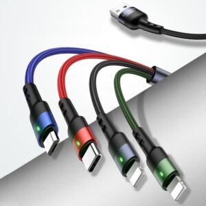 USAMS Braided U26 4-in-1 Kabelis 3m 2A Fast Charge (2xLightning/microUSB/USB-C) SJ413USB01 (US-SJ413) - Image 2