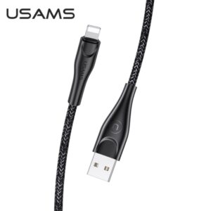 USAMS Braided U41 Lightning Kabelis 1m 2A juodos spalvos SJ391USB01 (US-SJ391) Fast Charge - Image 1