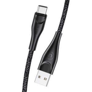 USAMS Braided U41 USB-C Kabelis 1m 2A juodos spalvos SJ392USB01 (US-SJ392) Fast Charge