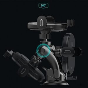 USAMS Inductive Holder US-CD131 15W Automatic for Windshield/Dashboard juodos spalvos CD131ZJ01 - Image 3