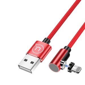USAMS U54 Magnetic Angled Kabelis 1m Lightning red SJ444USB02 (US-SJ444) - Image 1