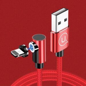 USAMS U54 Magnetic Angled Kabelis 1m Lightning red SJ444USB02 (US-SJ444) - Image 2